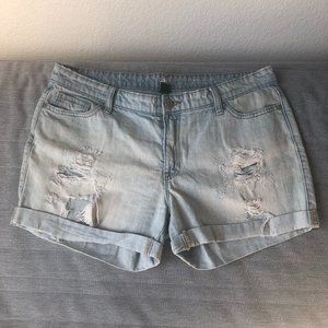 Gap Sexy Boyfriend Short - Distressed Jean Shorts - Size 10 - Light Blue